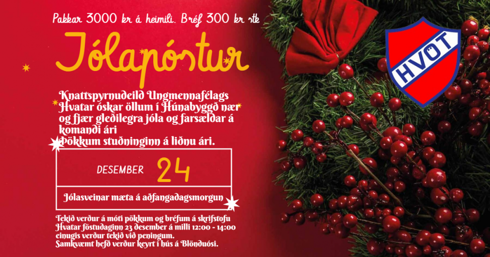 Jólapóstur knattspyrnudeildar Hvatar